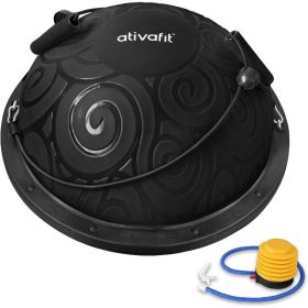 Ativafit Balance Ball Half Exercise Balance Trainer Inflatable Yoga Gym Workouts Core Strength Fitness,660 lbs,Black