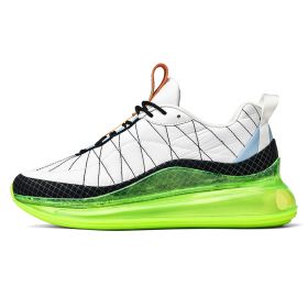 2022 New Running Shoes Men Fashion Blade Sneakers Male Summer Breathable Mesh Sport Tennis Shoes Street Hot Flats Sneakers (Color: White green, size: 42)