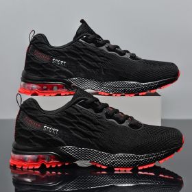 Men Sneaker Breathable Mesh Male Running Shoes Footwear Outdoor Jogging Walking Sport Sneakers for Man Chaussure Homme Plus39-46 (Color: black red  5022, size: 39)