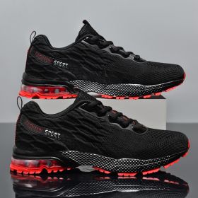 Cushioning Jogging Shoes Men's Running Marathon Shoes Athletics Training Sneakers Breathable Spring Sport Walking Shoes for Men (Color: black red 5022, size: 42)