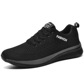 2022 New Summer Men Shoes Mesh Breathable Male Running Shoes Comfortable Fashion Lightweight Moccasins Couple Sneakers Size35-48 (Color: Black gray, size: 36)