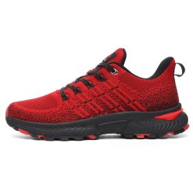 Men Sports Sneakers Trainers Running Shoes Man Walking Outdoor Racing Shoes Breathable Mesh Shoes Light Jogging Couple Sneakers (Color: Red, size: 40)