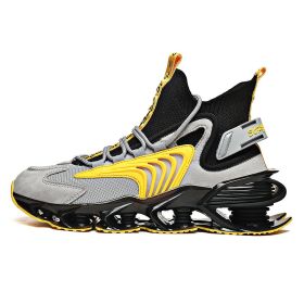 Men Shoes Sneakers Male Tenis Luxury Summer Mens Shoes Trainer Sport Shoes Fashion Outdoor Running Shoes for Men Zapatos Hombre (Color: black gray yellow, size: 43)