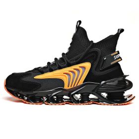 Men Shoes Sneakers Male Tenis Luxury Summer Mens Shoes Trainer Sport Shoes Fashion Outdoor Running Shoes for Men Zapatos Hombre (Color: Black orange, size: 45)