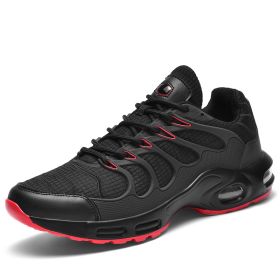 New Shoes Men Sneakers Male Mens Shoes Tennis Luxury Shoes Trainer Race Breathable Shoes Fashion Running Shoes Air Mesh Hombre (Color: Black red, size: 44)