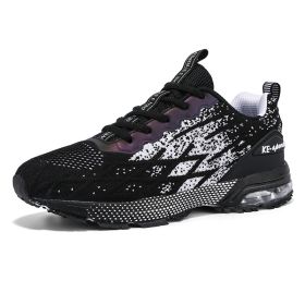 Men's Running Shoes Athletics Breathable Lightweight Racing Mesh Tennis Jogging Walking Sneakers Man Sneaker Male Zapatos Hombre (Color: BLACK WHITE, size: 40)