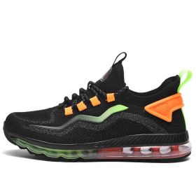 Big Size Men Athletic Running Sport Shoes Breathable Outdoor Walking Jogging Sneakers Air Mesh Summer Male Sport Trainers Hombre (Color: Black orange, size: 40)