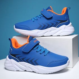 2022 Children's Fashion Sports Shoes Boys' Running Leisure Breathable Outdoor Kids Shoes Lightweight Sneakers Shoes (Color: blue orange, size: 36)