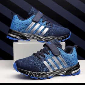 2022 New Autumn Children Shoes Breathable Mesh Sports Shoes For Boys Fashion Casual Boys Sneakers Kids Running Shoes (Color: Royal blue, size: 34)