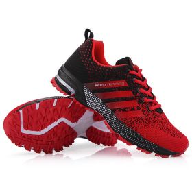 Men Shoes Breathable Mesh Trendy Sneakers Women Original Running Super Light Walking Big Size Man Tennis Shoes Zapatillas Hombre (Color: red 8702, size: 43)