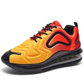 JJ tiger The latest color matching couples sky Eye air cushion shoes for men and women casual sports shoes (36-46 optional) (Color: Gold  yellow, size: 43)