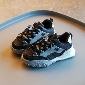 Childrens Sneakers For Boys Comfortable Breathable Girls Shoes for Kids Sport Baby Running Shoes Fashion Toddler Infant Shoes (Color: Black, size: 27 (Insole 16.5cm))