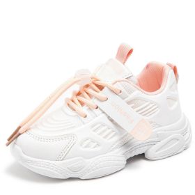 Children Casual Walking Sneakers Baby Running Shoes Boys Spring Fashion Mesh Kid Breathable Comfort Girls Sport Shoes Outdoor (Color: Pink, size: 33 (Insole 20.5CM))