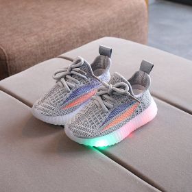 2022 Kids Led Shoes Children Sneakers Boy Child Sneaker for Girls Running Shoes Boys Children's Casual Sports Shoes Luminous (Color: GRAY, size: 22 (Insole 14cm))