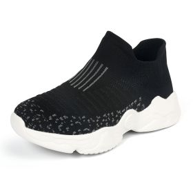 2022 Children Casual Shoes For Girls Sneaker Running Boys Casual Sport Shoes Outdoor Anti-Slippery Kids Socks Shoes Sneaker Girl (Color: Black, size: 36)