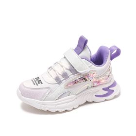 2022 Kids Running Sneakers Children's Tennis Shoes Girl Sneakers Children's Footwear Shoes For Girls Children's Sports Shoes (Color: Lavender, size: 32)