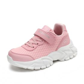 Kid Running Shoes Boys Sport Shoes Outdoor Trainers Bounce Design Children Shoes Basket Breathable Mesh Sneakers Tenis Infantil (Color: Pink, size: 36)