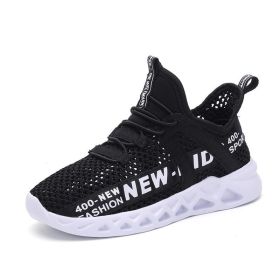 FLARUT Kid Running Sneakers Sport Shoes Tenis Infantil Boys Basket Footwear Lightweight Breathable Mesh Girls Chaussure Enfant (Color: Black and white, size: 12.5)