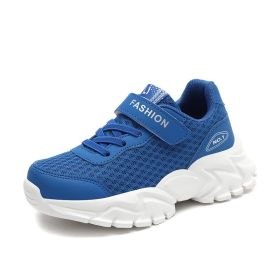 Kid Running Shoes Boys Sport Shoes Outdoor Trainers Bounce Design Children Shoes Basket Breathable Mesh Sneakers Tenis Infantil (Color: Blue, size: 39)