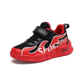 2022 Sport Shoes Kids Running Shoes For Boys Leather Sneakers Spring Autumn Big Children Shoes Outdoor Shoes Kids Light Tenis (Color: Mesh Red Sneakers, size: 3)