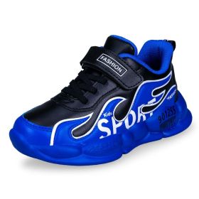 2022 Sport Shoes Kids Running Shoes For Boys Leather Sneakers Spring Autumn Big Children Shoes Outdoor Shoes Kids Light Tenis (Color: blue sneakers, size: 13)