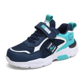 Brand Kids Sneakers Boys Running Shoes Outdoor Hollow Sole Children Shoes Bounce Design Girls Tenis Infantil School Sport Shoes (Color: blue sneakers, size: 12.5)