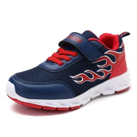 Kids Running Shoes Boys Sneakers Breathable Air Mesh Anti-Slippery Comfortable Casual Footwear Child Light Sport Shoe Size 31-40 (Color: blue red, size: 3)