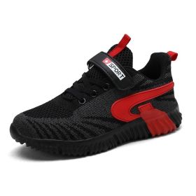 Kids Shoes Boys Sneakers 2019 New Breathable Mesh Sport Running Children Shoes Tenis Infanti Girls Casual Shoes Basket Footwear (Color: fashion black shoes, size: 4.5)