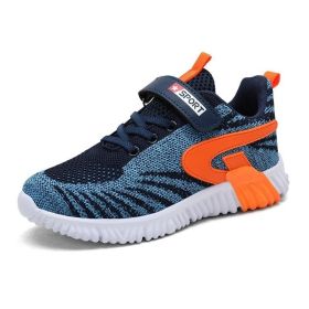 Kids Shoes Boys Sneakers 2019 New Breathable Mesh Sport Running Children Shoes Tenis Infanti Girls Casual Shoes Basket Footwear (Color: orange and blue, size: 13)