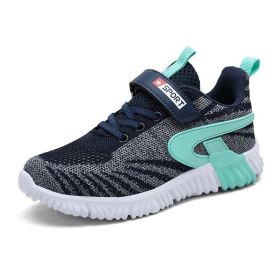 Kids Shoes Boys Sneakers 2019 New Breathable Mesh Sport Running Children Shoes Tenis Infanti Girls Casual Shoes Basket Footwear (Color: fashion blue shoes, size: 1)