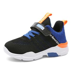 2022 New Children Mesh Breathable Sneakers Fashion Casual Lightweight Running Shoes Boys Outdoor Anti-slip Tennis Sports Shoes (Color: Blue, size: 33)