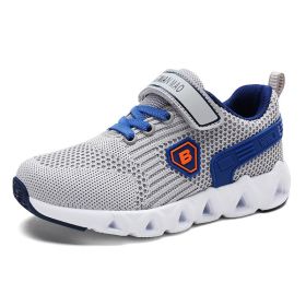 Boys Sport Shoes Summer Cushion Children Shoes Kids Breathable Tenis Infantil Light Student Outdoor Running Shoes Mesh Zapatilla (Color: grey kids shoes, size: 11.5)