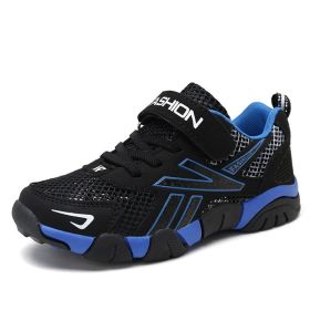 Children Breathable Single Mesh Summer Sports Shoes Boys Outdoor Casual Anti-slip Sneakers Comfort Light Walking Running Shoes (Color: Blue, size: 28)