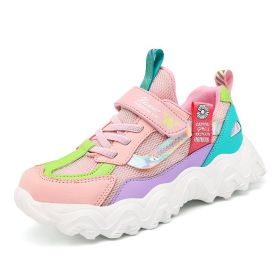 Kids Sneakers Children Shoes Running Shoes Girls Sport Shoes Tenis Infantil Light Breathable Non-slip Outdoor Gym Shoes Summer (Color: pink sneakers, size: 1.5)