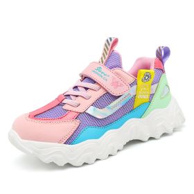 Kids Sneakers Children Shoes Running Shoes Girls Sport Shoes Tenis Infantil Light Breathable Non-slip Outdoor Gym Shoes Summer (Color: purple sneakers, size: 1.5)