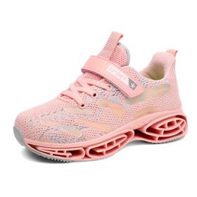 Kids Running Shoes Girls Basket Sneakers Breathable Outdoor Sport Trainers Shoes Children Walking Shoes Big Children Tenis Shoes (Color: Pink  Sneakers, size: 1)