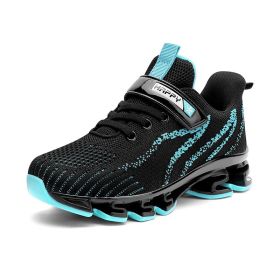 Children Outdoor Sport Shoes Breathable Mesh Anti-slip Running Shoes Boys Casual Comfortable Wear-resistant Flat Sneakers (Color: Blue Kids Shoes, size: 39)