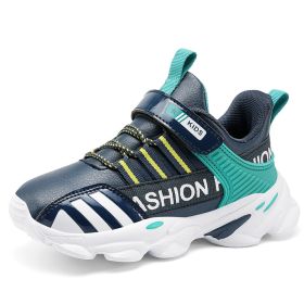 Kids Sport Shoes Running Shoes Girls Sneakers Tenis Infantil Pink Breathable Antislip Shoes Comfortable Kids Shoes For Girl (Color: Blue Green, size: 38)