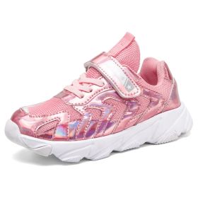 Brand Kids Running Shoes Summer Sneakers Girls Breathable Mesh Sport Shoes Sequins Children Shoes Non-slip Soft Chaussure Enfant (Color: pink girls shoes, size: 3)