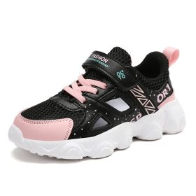 Children's New Hollow Frame Sandals Summer Outdoor Breathable Anti-Slip Running Sports Shoes Girls Casual Soft Flat Sneakers (Color: Black, size: 33)