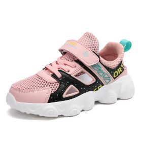 Children's New Hollow Frame Sandals Summer Outdoor Breathable Anti-Slip Running Sports Shoes Girls Casual Soft Flat Sneakers (Color: Pink, size: 32)