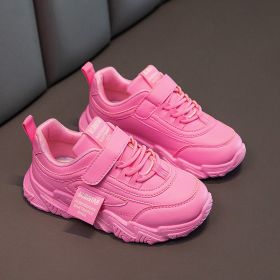 Kid Sneakers 2022 Fashion Popular New Girls' Shoes Children's Leisure Comfortable Outdoor Soft Non-silp Sports Running Shoes (Color: Rose Red, size: 31)