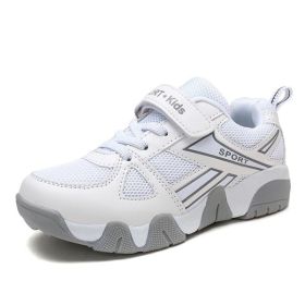 Children Shoes Summer Breathable Kids Shoes Boy Big Size 28-40 Boys Mesh Sneakers Outdoor Sport Running Trainers Net For Girls (Color: white grey, size: 12.5)