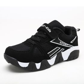 Children Shoes Summer Breathable Kids Shoes Boy Big Size 28-40 Boys Mesh Sneakers Outdoor Sport Running Trainers Net For Girls (Color: BLACK WHITE, size: 2.5)