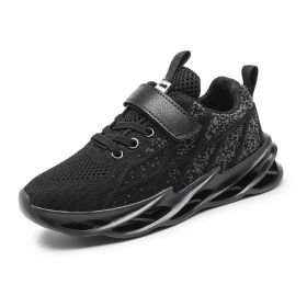 Summer Children Shoes Boys Cushion Sport Shoes Kids Breathable Tenis Infantil Light Student Outdoor Running Shoes Mesh Zapatilla (Color: black kids shoes, size: 2.5)