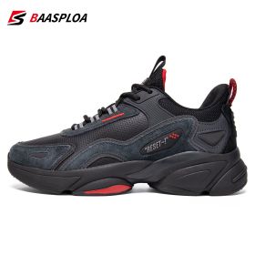 Baasploa 2022 Men Running Shoes Non-Slip Breathable Casual Walking Shoes Comfortable Leather Sneakers Male Tenis Shoes (Color: 114509-SH, size: 43)