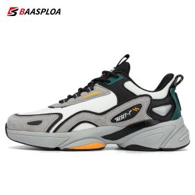 Baasploa 2022 Men Running Shoes Non-Slip Breathable Casual Walking Shoes Comfortable Leather Sneakers Male Tenis Shoes (Color: 114509-BA, size: 42)