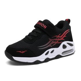 Kids Sneakers Boys Super Light Air Cushion Running Shoes Casual Outdoor Breathable Anti-slippery Sports Shoes Soft Jogging Flats (Color: Black red 2007, size: 1)