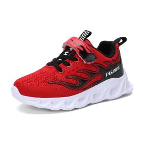 Big Children Running Shoes Boys Sneakers Spring Autumn Breathable Shoes Kids Sport Shoes Light Outdoor Hollow Sole Tenis Shoes (Color: sneakers kids red, size: 31)