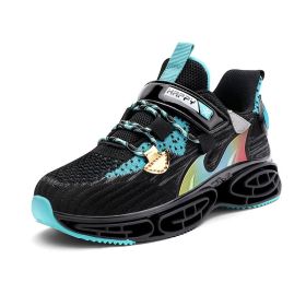 Big Children Running Shoes Boys Sneakers Spring Autumn Breathable Shoes Kids Sport Shoes Light Outdoor Hollow Sole Tenis Shoes (Color: black sneakers boys, size: 32)